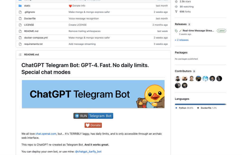 ChatGPT Telegram Bot: GPT-4