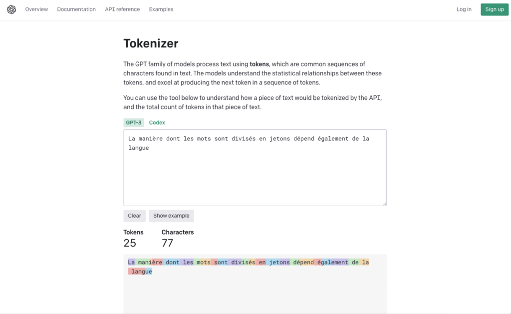 l'outil Tokenizer interactif d'OpenAI